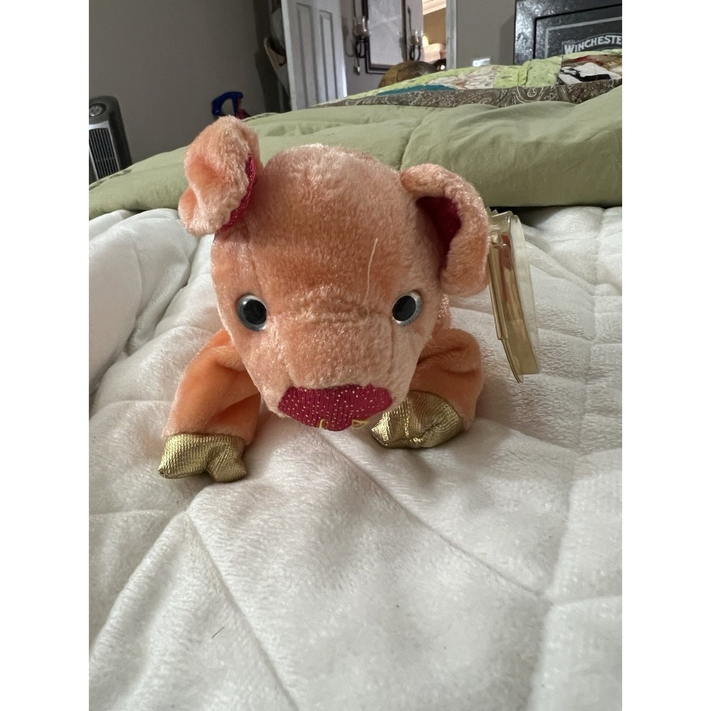 Pig Zodiac TY Beanie Baby, MINT Condition, 2000 New Mint w Tag Protector